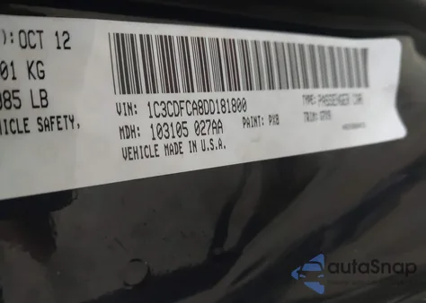 2013 Dodge Dart Limited z USA, uszkodzony, nr VIN 1C3CDFCA8DD181800